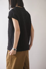 mizuiro-ind(ミズイロインド)raschel knit french slv PO