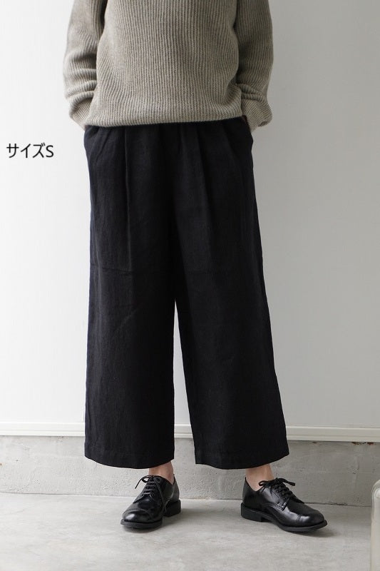 TRAVAIL MANUEL(トラバイユマニュアル) フレンチリネンツイル　2タックトラウザーズ