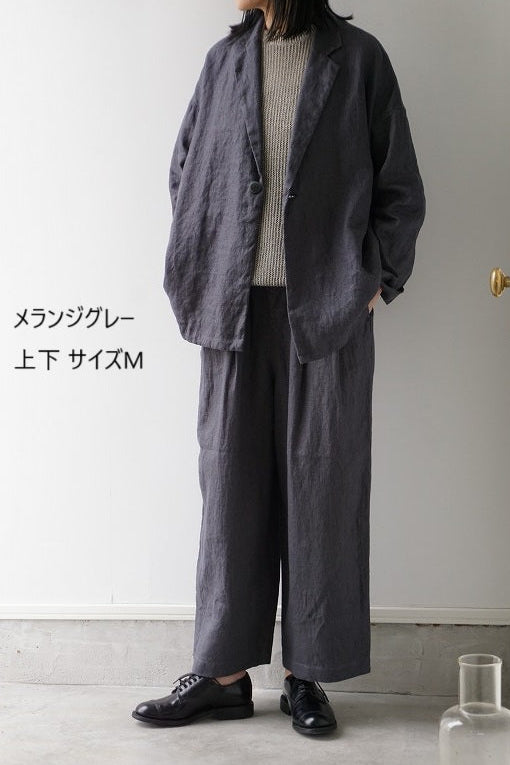 TRAVAIL MANUEL(トラバイユマニュアル) フレンチリネンツイル　2タックトラウザーズ