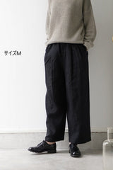 TRAVAIL MANUEL(トラバイユマニュアル) フレンチリネンツイル　2タックトラウザーズ