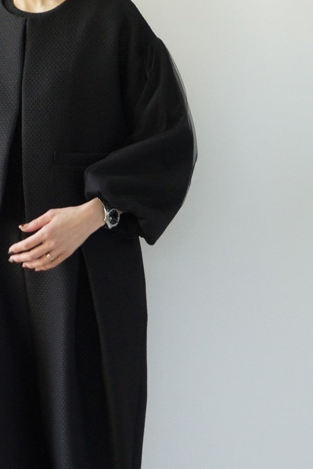 WHYTO.(ホワイト)  tulle layered sleeve jacket