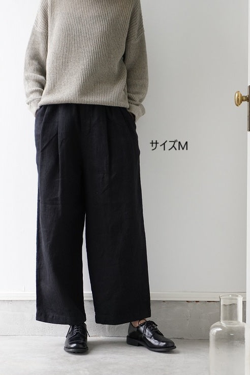 TRAVAIL MANUEL(トラバイユマニュアル) フレンチリネンツイル　2タックトラウザーズ