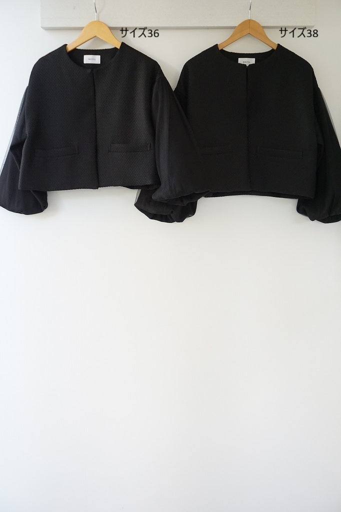 WHYTO.(ホワイト)  tulle layered sleeve jacket