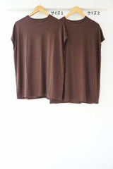 LIFiLL(リフィル) WOOLISH FRENCH SLEEVE TEE　GREYISH NAVY