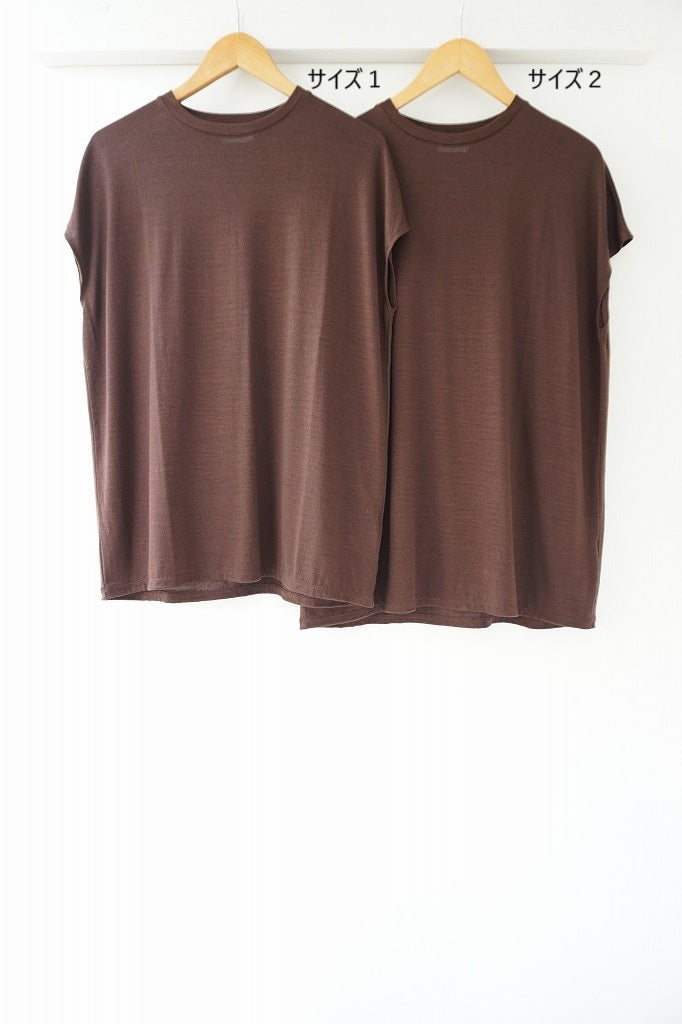 LIFiLL(リフィル) WOOLISH FRENCH SLEEVE TEE　GREYISH NAVY