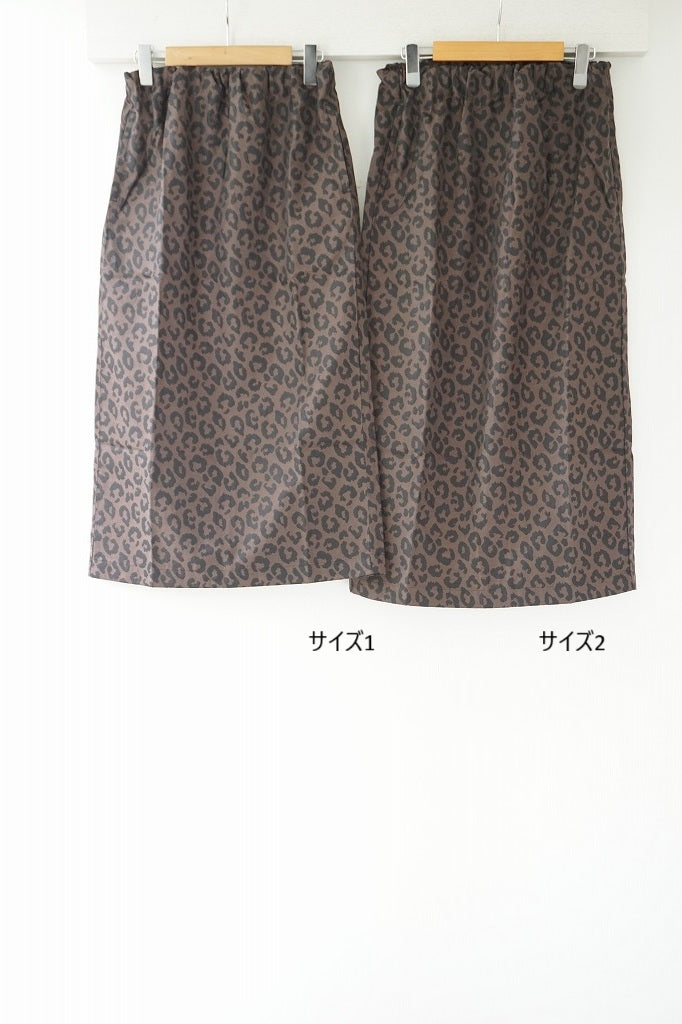 KHA:KI(カーキ)　LEOPARD STRAIGHT SKIRT