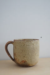 馬渡　新平　ヒビ粉引き　マグカップ　大