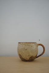 馬渡　新平　ヒビ粉引き　マグカップ丸　大