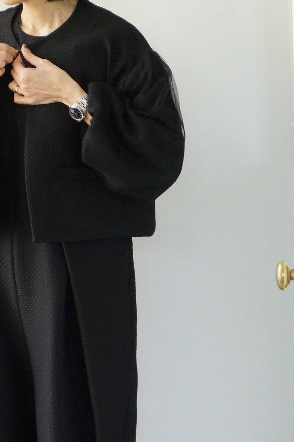 WHYTO.(ホワイト)  tulle layered sleeve jacket