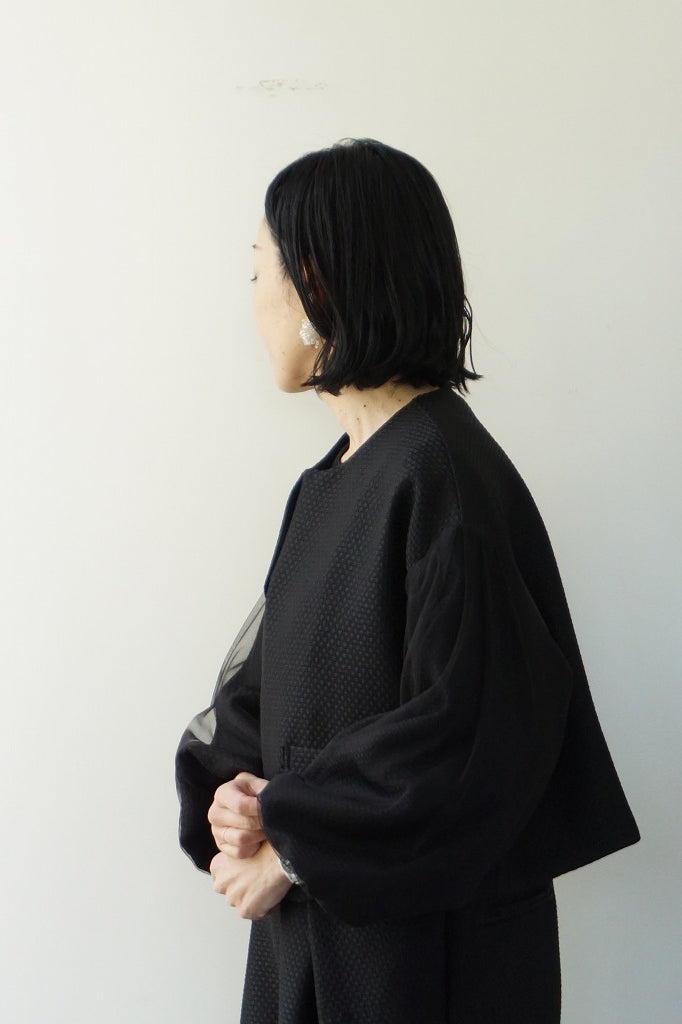 WHYTO.(ホワイト)  tulle layered sleeve jacket