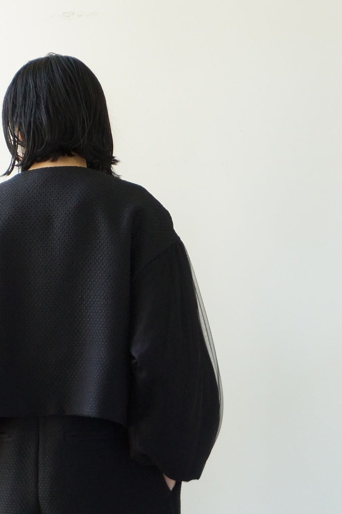 WHYTO.(ホワイト)  tulle layered sleeve jacket