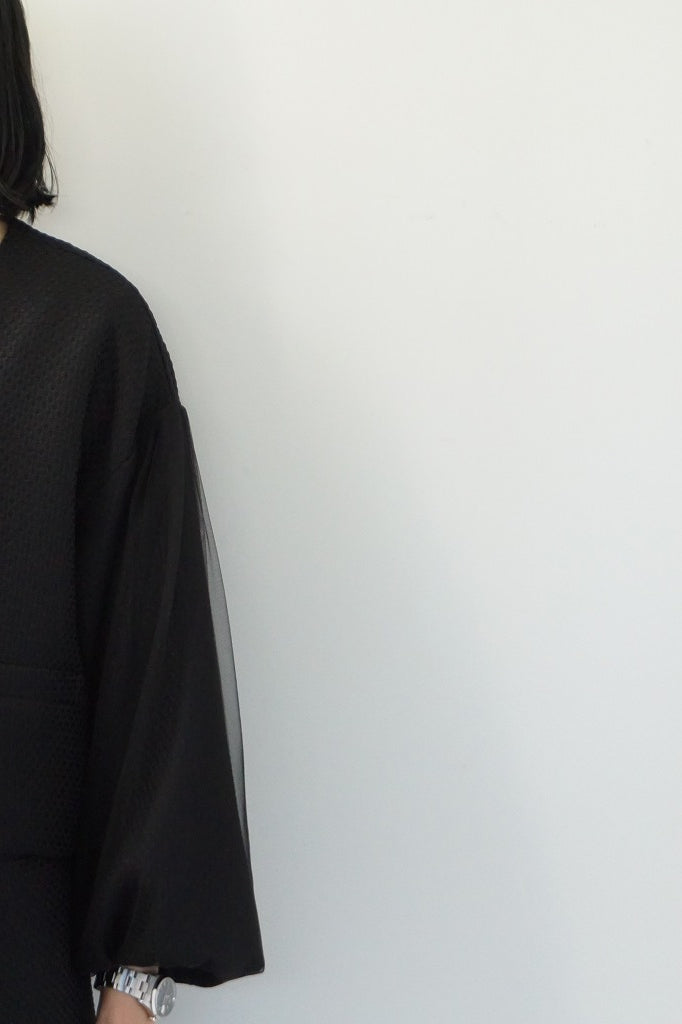 WHYTO.(ホワイト)  tulle layered sleeve jacket