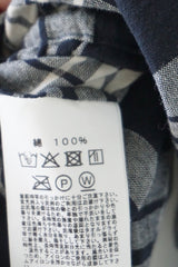 maison de soil(メゾンドソイル)　HANDWOVEN HEAVY COTTON UNIQUE GINGHAM CHECK FRILL&PINTUCKS SHIRTS WITH LACE