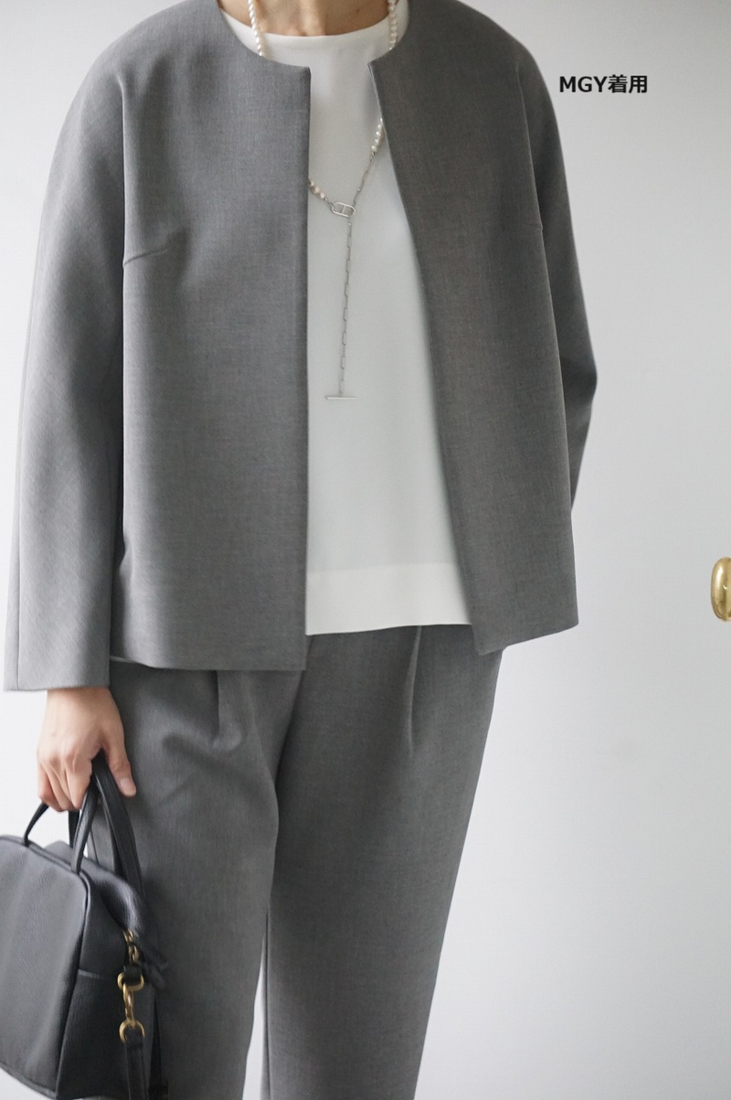 TRAVAIL MANUEL ノーカラージャケット グレー 今だけお値引き TRAVAIL MANUEL ノーカラージャケット グレー 今だけお値引き