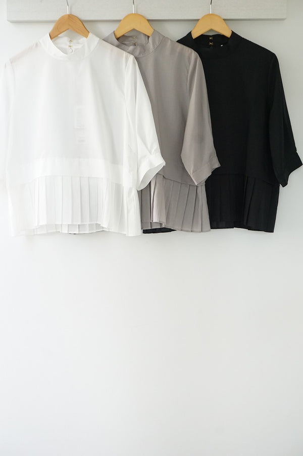 WHYTO.(ホワイト) HEM PLEATS BLOUSE