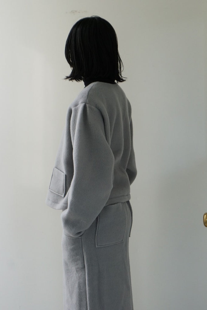 me.（ミードット）cloudy wool　ボリュームスリーブブルゾン