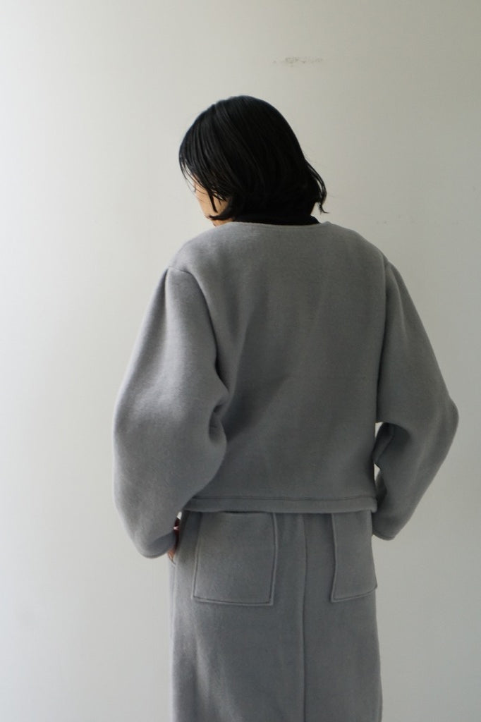 me.（ミードット）cloudy wool　ボリュームスリーブブルゾン