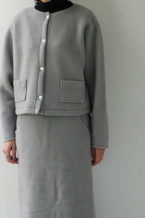 me.（ミードット）cloudy wool　ボリュームスリーブブルゾン