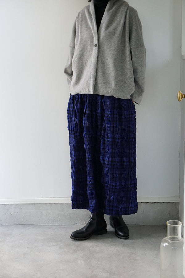 prit（プリット）ウールコットンチェック　タックスカート