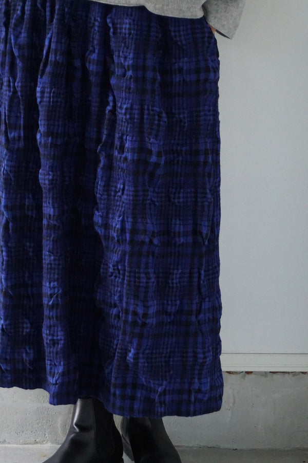 prit（プリット）ウールコットンチェック　タックスカート