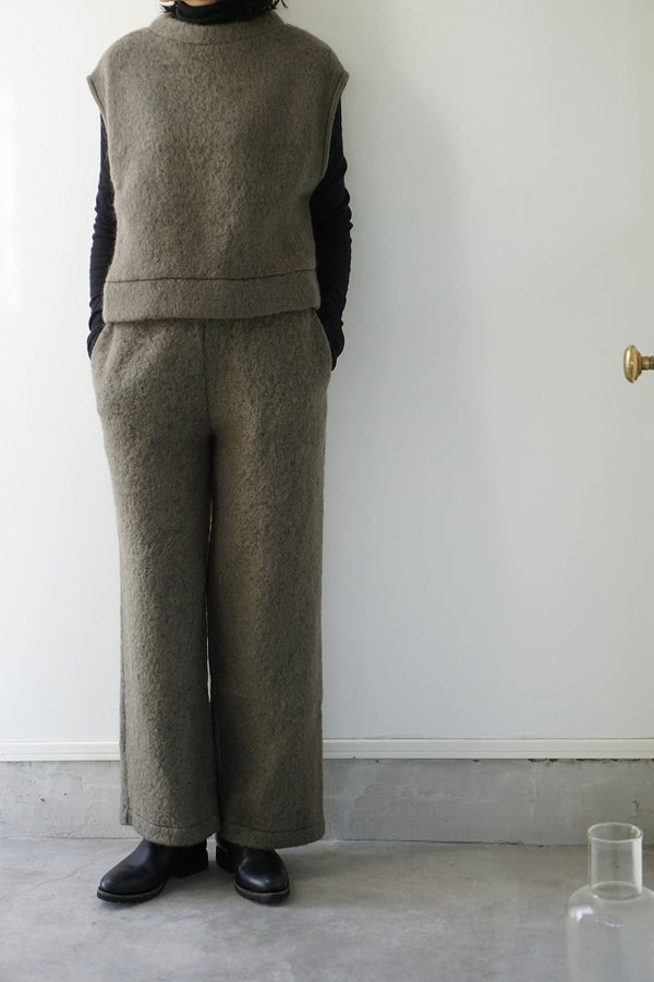 PARIS DE AOUNE(パリドゥアオウネ)シープヘアーモヘア　イージーパンツ