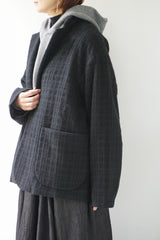 Honnete(オネット）　Short Coat Jacket Shadow Check