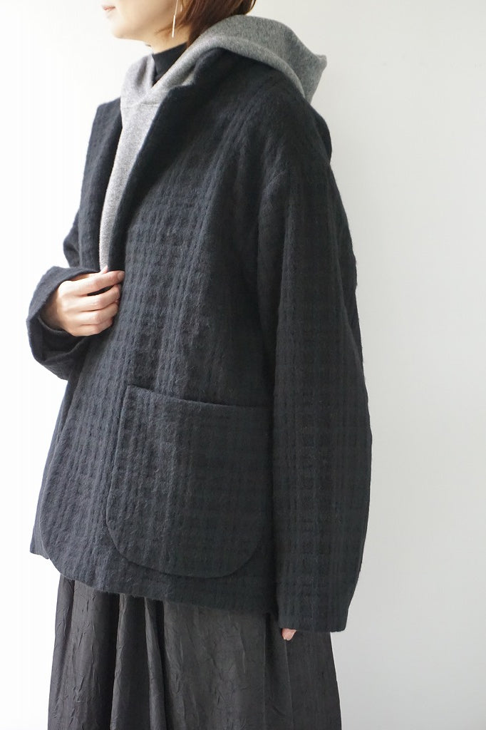 Honnete(オネット）　Short Coat Jacket Shadow Check
