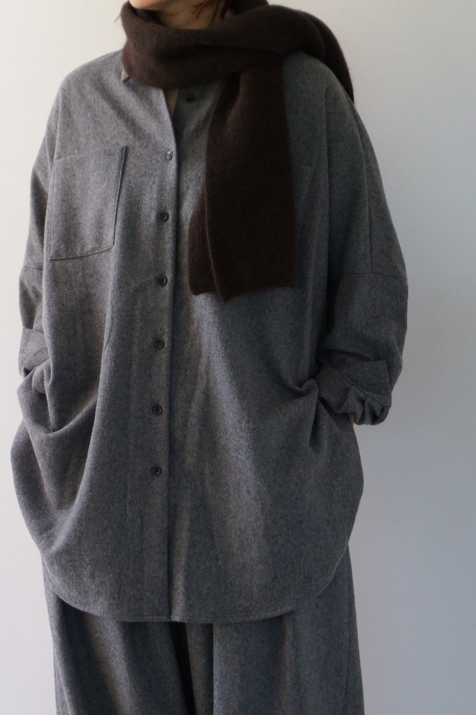 mizuiro-ind(ミズイロインド) wide shirt with pockets