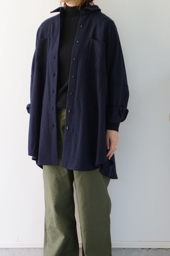 mizuiro-ind(ミズイロインド) wide shirt with pockets