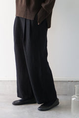 TRAVAIL MANUEL(トラバイユマニュアル)　ウールリネンミルド2タックトラウザース