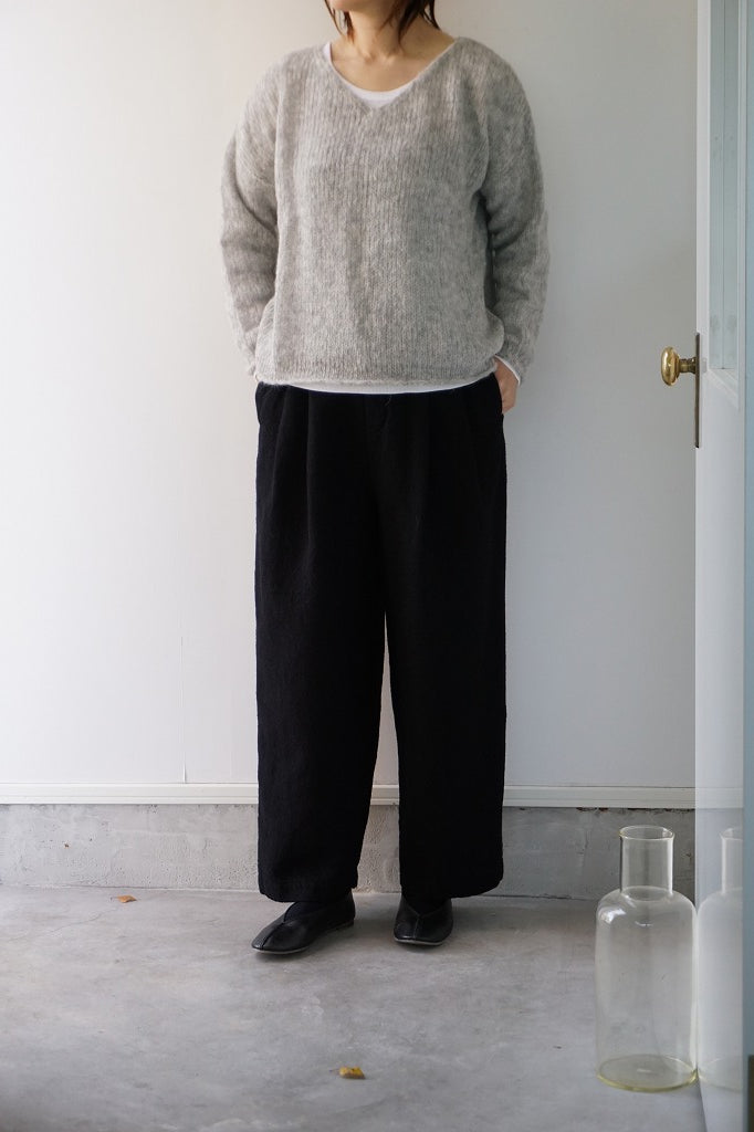 TRAVAIL MANUEL(トラバイユマニュアル)　ウールリネンミルド2タックトラウザース