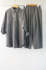 mizuiro-ind(ミズイロインド) wide shirt with pockets