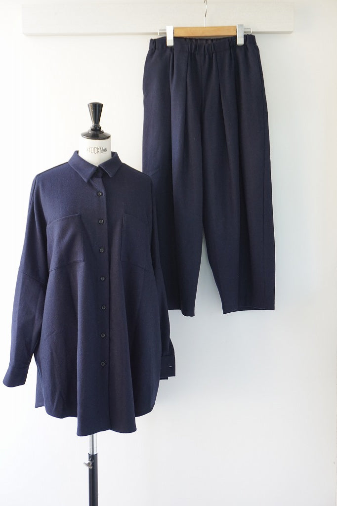 mizuiro-ind(ミズイロインド) wide shirt with pockets