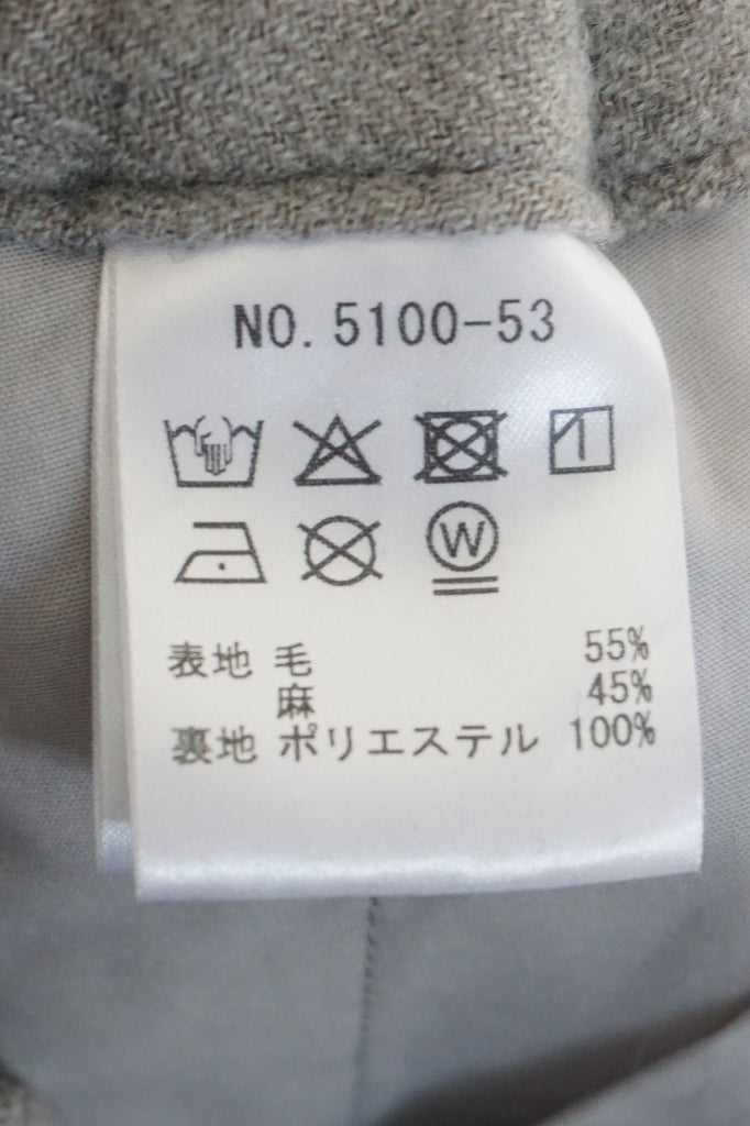 TRAVAIL MANUEL(トラバイユマニュアル)　ウールリネンミルド2タックトラウザース