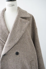 UNIVERSAL TISSU(ユニヴァーサルティシュ)ウールグレンチェック/オリジナルヘリンボーン　オーバーピーコート