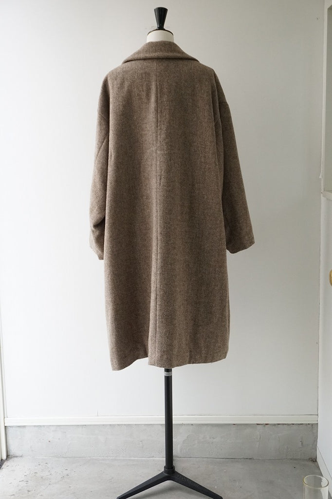 UNIVERSAL TISSU(ユニヴァーサルティシュ)ウールグレンチェック/オリジナルヘリンボーン　オーバーピーコート