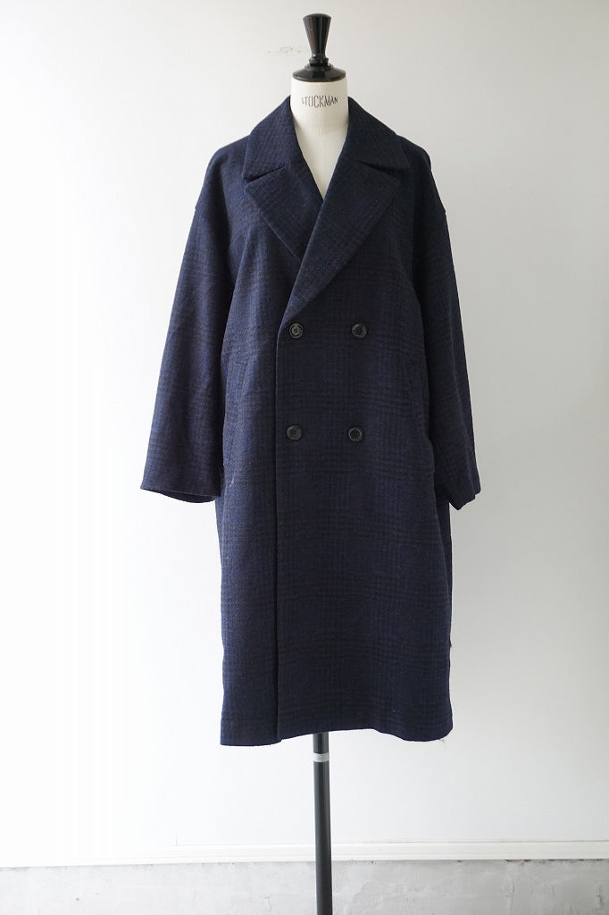 UNIVERSAL TISSU(ユニヴァーサルティシュ)ウールグレンチェック/オリジナルヘリンボーン　オーバーピーコート