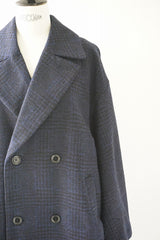 UNIVERSAL TISSU(ユニヴァーサルティシュ)ウールグレンチェック/オリジナルヘリンボーン　オーバーピーコート