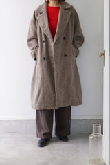 UNIVERSAL TISSU(ユニヴァーサルティシュ)ウールグレンチェック/オリジナルヘリンボーン　オーバーピーコート