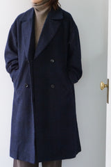 UNIVERSAL TISSU(ユニヴァーサルティシュ)ウールグレンチェック/オリジナルヘリンボーン　オーバーピーコート