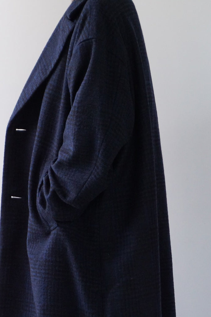 UNIVERSAL TISSU(ユニヴァーサルティシュ)ウールグレンチェック/オリジナルヘリンボーン　オーバーピーコート