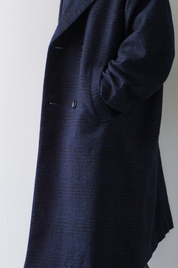 UNIVERSAL TISSU(ユニヴァーサルティシュ)ウールグレンチェック/オリジナルヘリンボーン　オーバーピーコート