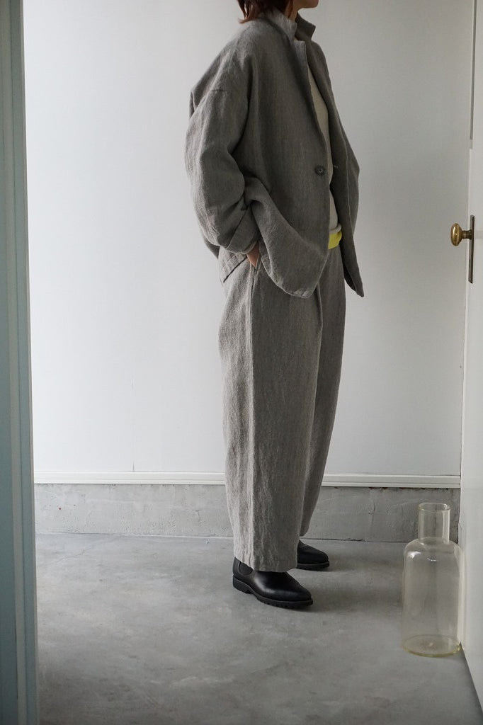 TRAVAIL MANUEL(トラバイユマニュアル)　ウールリネンミルドラスティックジャケット