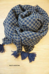 ROBE de PEAU（ローブデポー）WOOL GAUZE TASSEL STOLE