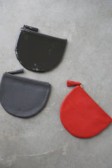 a (アー) ポケットポーチ　レッド・シボグレー・エナメルグレー