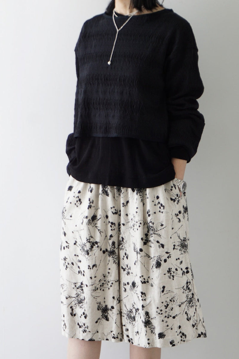 mizuiro-ind(ミズイロインド) rayon linen print short PT