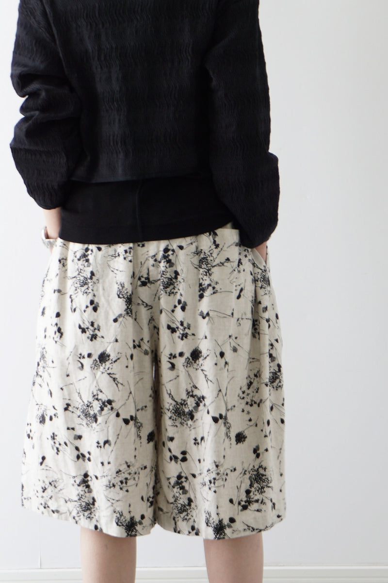 mizuiro-ind(ミズイロインド) rayon linen print short PT