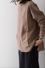 TISSU(ティシュ) コットンキュプラリネン　レギュラーシャツ