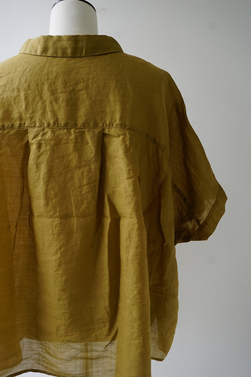 prit（プリット）160/1ラミー　5分袖レギュラーカラービッグシャツ