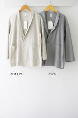 prit（プリット）50/1オーガニックコットンボイルビエラ近江晒加工　ワンボタンジャケット